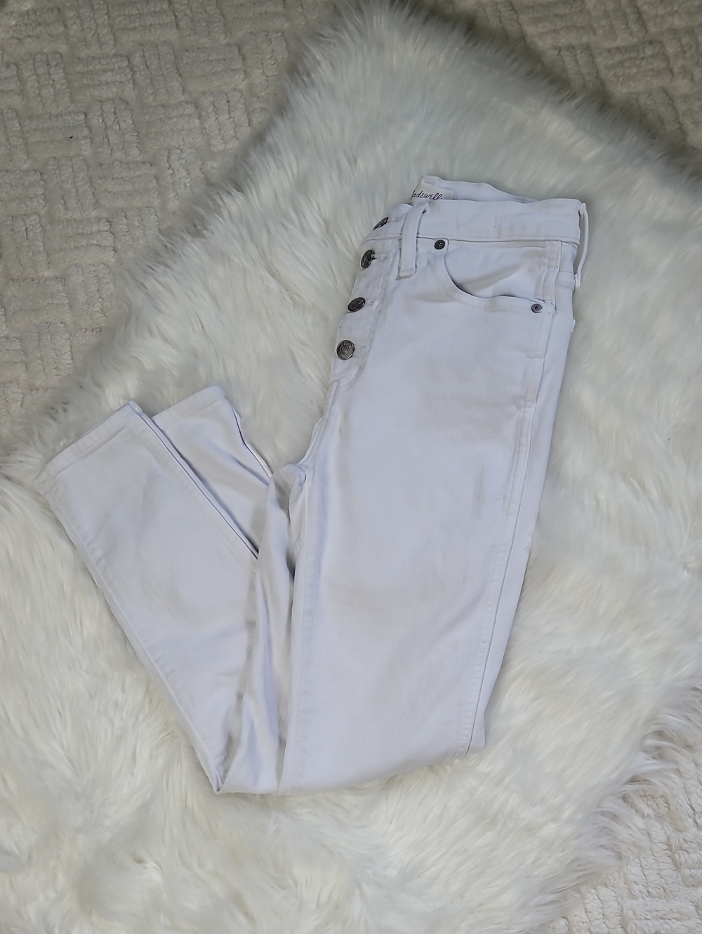Madewell 10” High Rise Skinny Crop White 27 Jeans - Picture 3 of 10